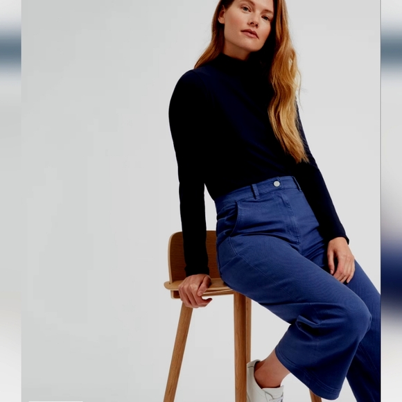Everlane Denim - Everlane The Cropped Wide Regular Pants Navy